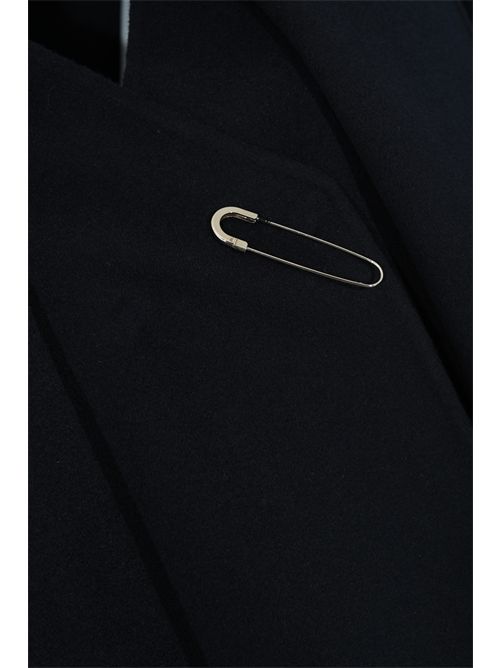 Cappotto con collo sciarpa in lana Blu Notte Alpha studio | AD-4693N2001